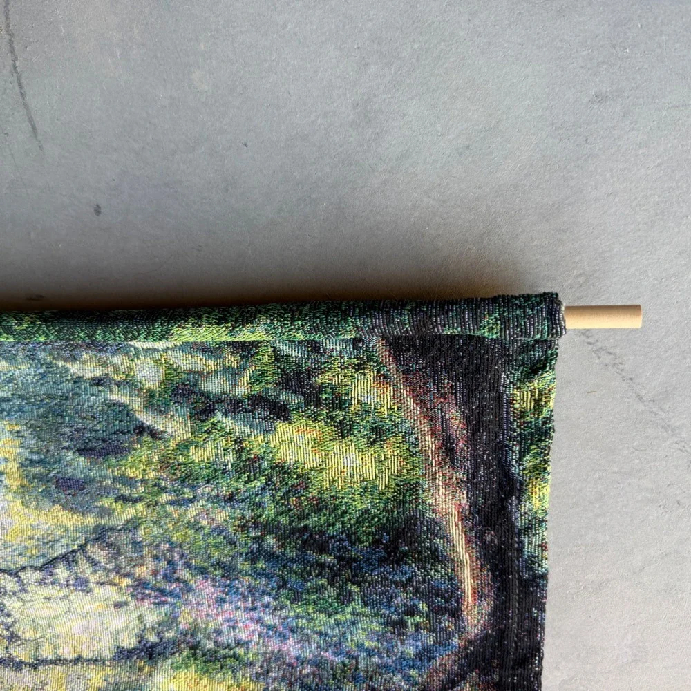 Nicky Boehm Stonehedge Bridge Wall Hanging Tapestry Woven Art with‎ Wooden Rods